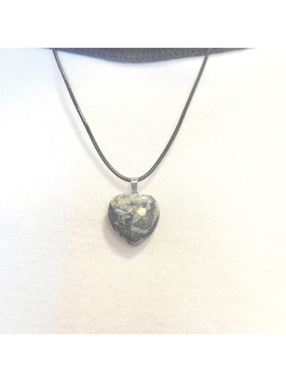 Brown Jasper Crystal Heart Pendant Necklace